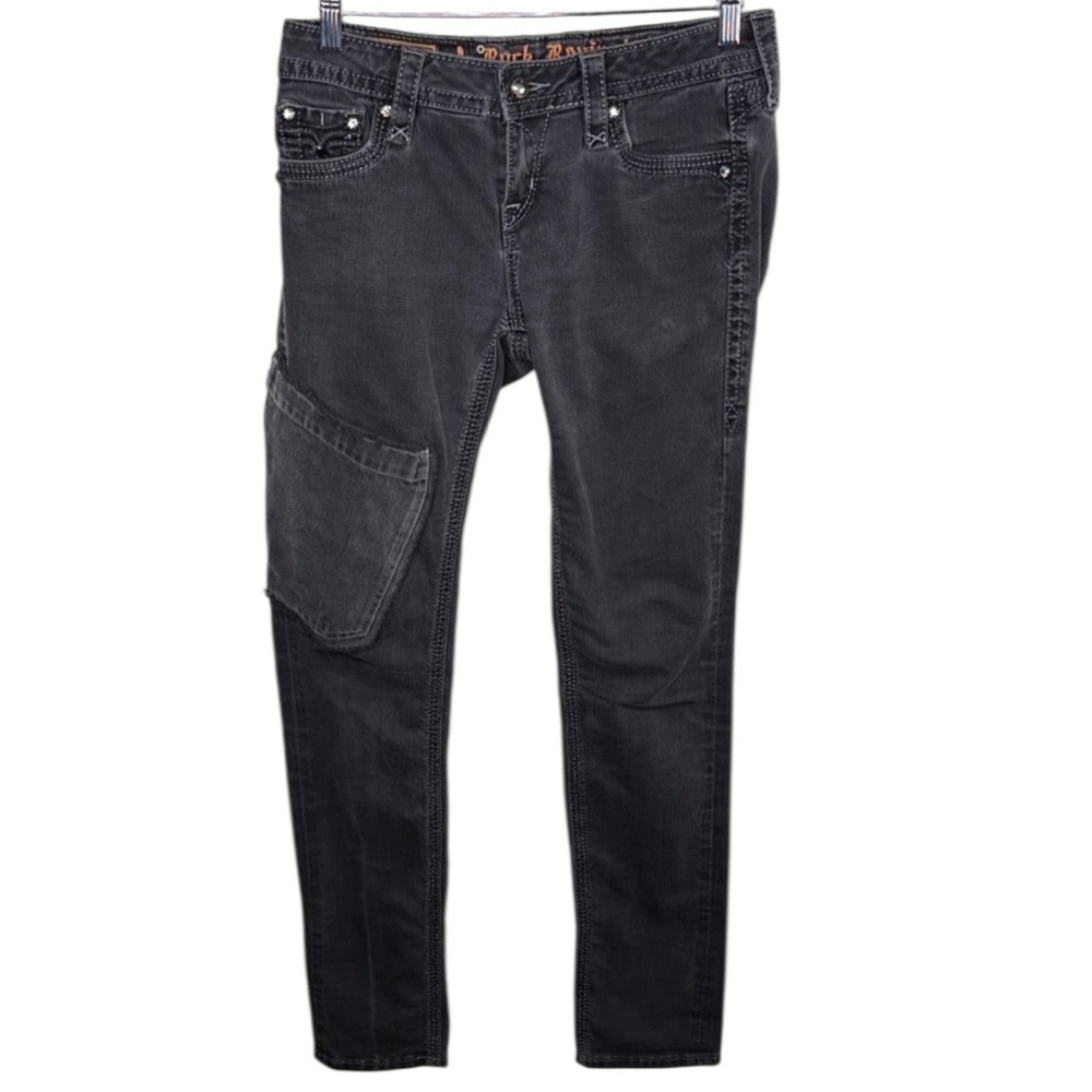 Rock Revival Vivian Black Easy Skinny Stretch Pocket Jeans Women Size 27 BLEMISH
